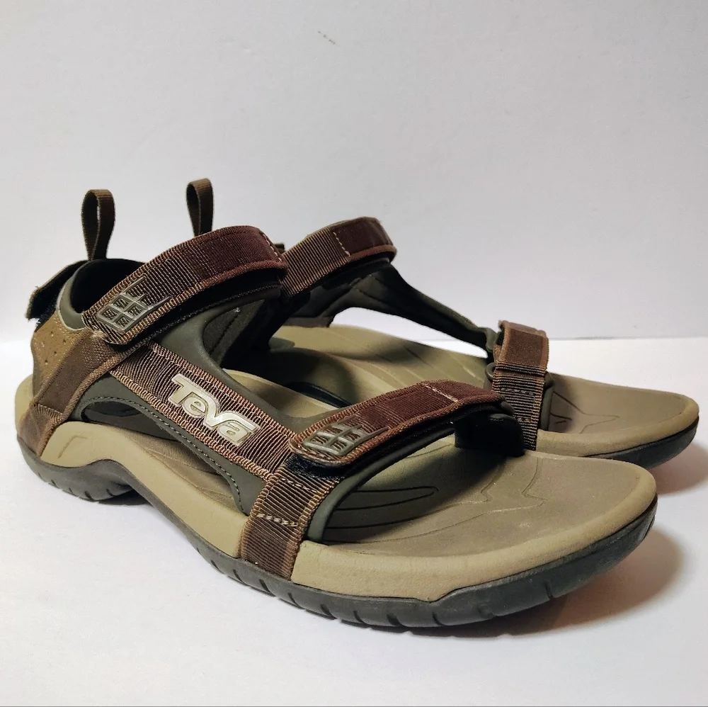 Teva Men's Tanza Brown Trail Outdoor Adjustable Hiking Sandals Size 11